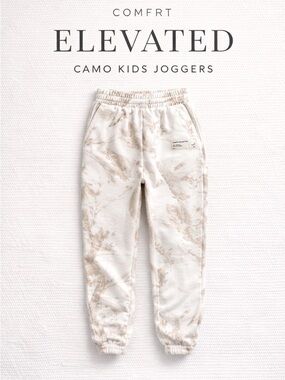 Comfrt Camo Kids Sweatpants White Oak Joggers S NWT